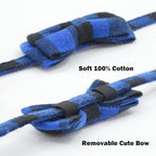 Cat Collar Breakaway with Bell and Bow Tie, Plaid Design Adjustable Safety - Image 5