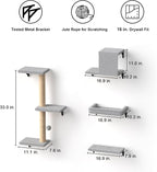 FUKUMARU Cat Wall Shelves, Stable & Safe 4 in 1 Cat Furniture Set, Wooden - Image 5