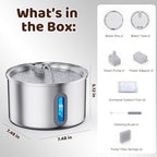 Cat Water Fountain Stainless Steel, 3.2L Cat Fountains - Image 7