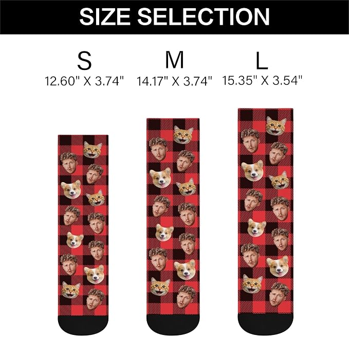 D-Story Custom Face Socks, Personalized Photo Picture on Socks, Unisex Athletic - Image 5