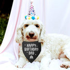 Happy Birthday Dad Dog Bandana for Dogs Black Bandana Funny Birthday Photo Prop - Image 4
