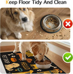 Cute Happy Dog Pattern Design Pet Food Mat 20" x 12" Fun Easy Clean Pet Feeding - Image 8