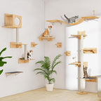 Wall Mounted Cat Tree 47” Tall, Cat Activity Tree Tower Set: Scratching Post - Image 7