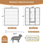 BestPet | Dog Playpen | 40 Inch, 6 Panels | Heavy Duty Metal Pet Exercise Pen | - Image 7
