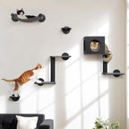 FUKUMARU Cat Wall Shelves, 5-Piece Stable Wooden Wall-Mounted Furniture Set by FUKUMARU