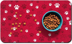 Dog Food Mat, Absorbent Water Bowl Mats Cat Pet Feeding Placemats Red 12 * 20 by Zoeeya