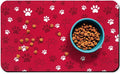 Dog Food Mat, Absorbent Water Bowl Mats Cat Pet Feeding Placemats Red 16 * 24 by Zoeeya
