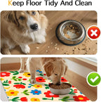 Pet Feeding Mat 24x16 inch Colorful Flower Print Pet Bowl Placemat Non Slip - Image 8