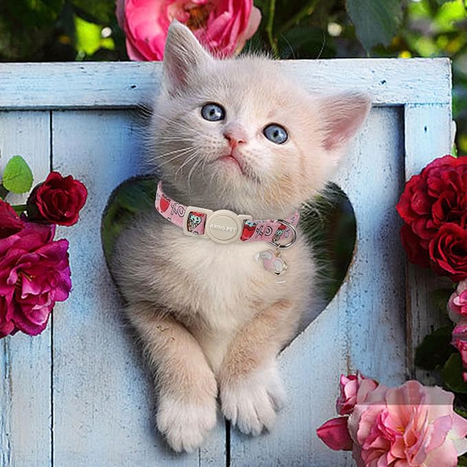 ARING PET 2 Pack Valentine's Day Cat Collars-Cute Heart Cat Collar Breakaway - Image 5