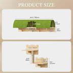 7-in-1 Cat Wall Shelves and Perches, Floating Cat Shelves Set, Solid Wood Wall - Image 2