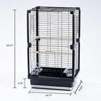 25 inch Bird Cage, Portable Travel Parrot Cage, Double-Layer Parakeet Cage - Image 2