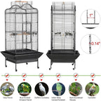 Yaheetech 63'' Bird Cage with Stand Wrought Iron Rolling Open Play Top Large - Image 4