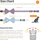 2 Pack Cotton Cat Collar with Bow Tie and Bell - Image 2