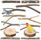 12PCS Natural Wood Bird Perches by Unknown