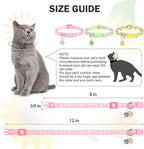 Cat Collars for Girl Cats, 3 Pack Spring Flower Cat Collars Breakaway - Image 6