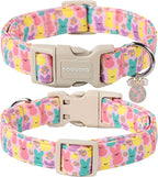 DOGWONG Easter Dog Collar, Cute Bunny Eggs Dog Collar Pink Babbit Pet Collar - Image 2