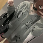 Womens Y2K Zip Up Cute Graphic Hoodies Cat Ears Casual Cartoon Harajuku Kawaii - Image 5