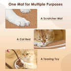 Cat Scratcher Mat, Natural Cotton Rope Cat Scratch Pad, 15.7'' Round Horizontal - Image 6