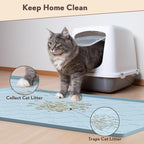 Silicone Cat Litter Trapping Mat, Large Waterproof 34" X 22" Cat Litter Box Mat - Image 2