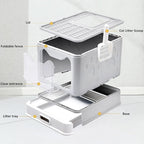 Enclosed Cat Litter Box with Lid Top Exit Covered Metal Stainless Steel Litter - Image 6