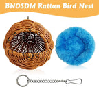 BNOSDM Rattan Bird Nest Parrot Nesting House Parakeet Hanging Swing Soft - Image 3