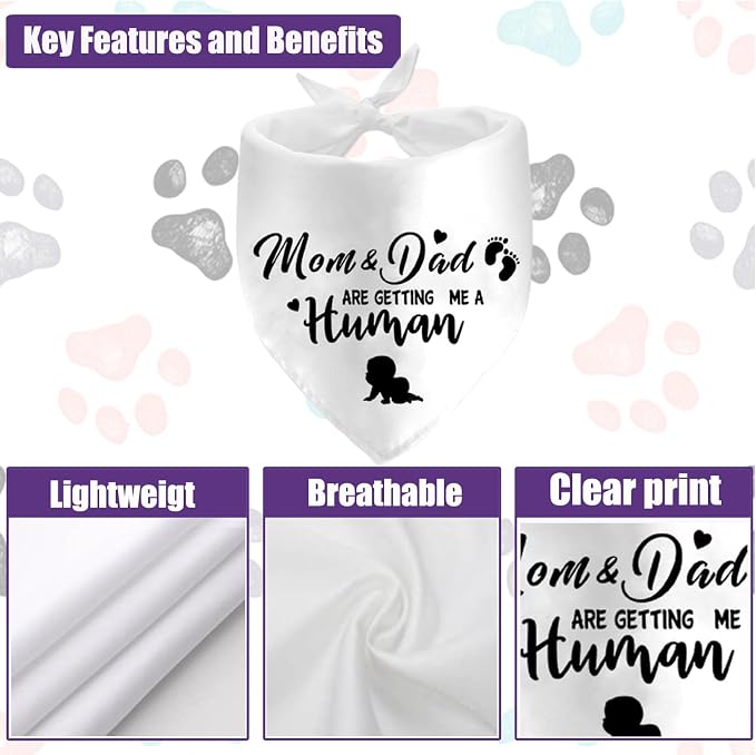 Mom&Dad are Getting Me a Human Dog Bandanas, Pregnancy Announcement Dog Bandanas - Image 8