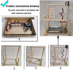 Parrots Playground, Bird Play Gym Wood Perch Stand Colours Revolving Climb - Image 7