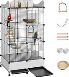 Encrypted Bird Cage Large Bird Cages 57-Inch, Top Storage Space, Bottom Splash by SNAAT