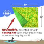Coleman Small Green Botanical Pattern Reversible Cooling Mat – 18” x 24” - Image 2