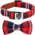 Faleela Soft &Comfy Bowtie Christmas Dog Collar, Detachable and Adjustable Bow by Faleela