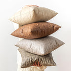 Pack of 4 Neutral Decorative Faux Leather Throw Pillow Covers 20x20 inch by GEGELICA