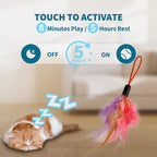Interactive Cat Toys for Indoor Cats, Automatic String Feather Wand Teaser - Image 5