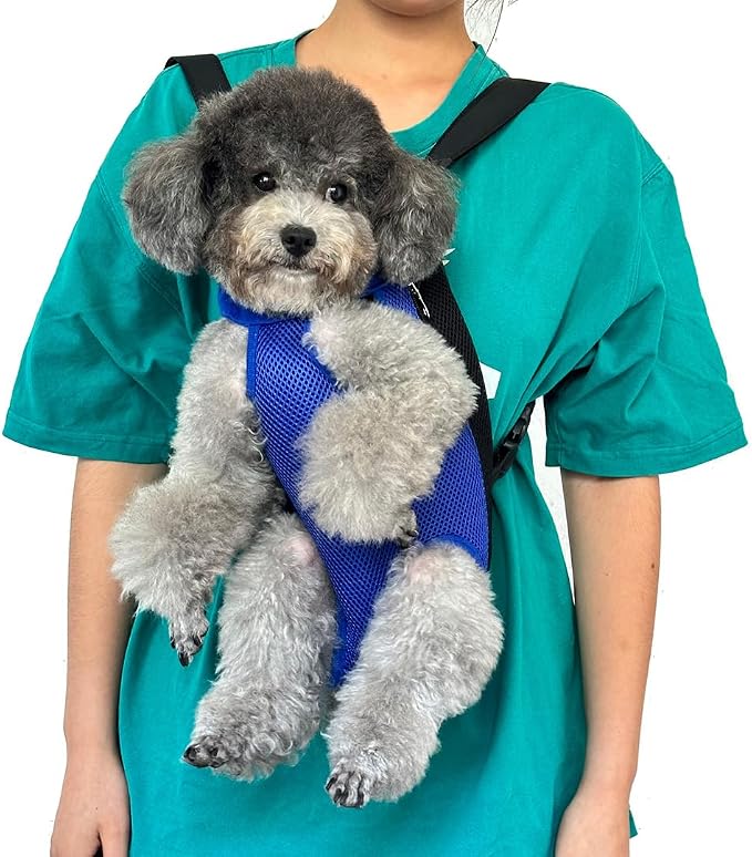 Pet Dog Carrier Backpack, Portable Breathable Mesh Chest Carrier, Polyester - Image 2