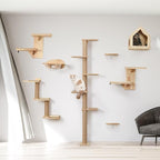 FUKUMARU Tall Cat Tree, 5 Tier Floor to Ceiling Cats Tower, Wall-Mounted Kitten - Image 9