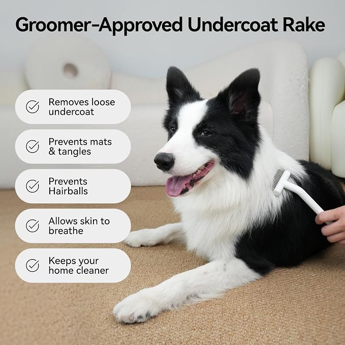 aumuca Undercoat Rake for Cats & Small/Medium Dogs – Deshedding Brush & - Image 3