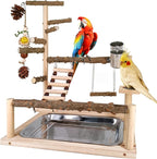 Bird Playground Natural Parrot Toys Perch Stand Cockatiel Swing - Image 7