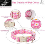 Summer Daisy Dog Collar, Cute Floral Adjustable Pink Dog Collars - Image 4