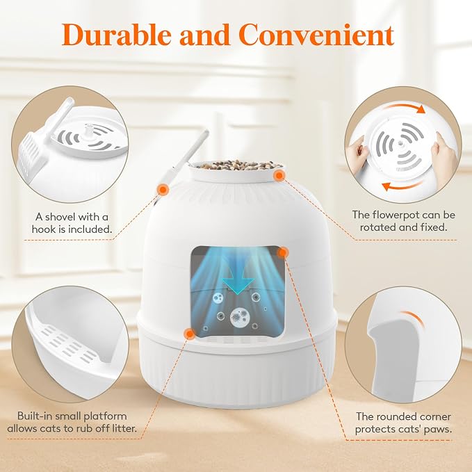 Lifewit Cat Litter Box, Hidden Enclosure Litter Tray - Image 7