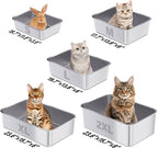 Small Stainless Steel Litter Box 2 Pack, 15.7"x11.8"x4" Small Litter Box - Image 6