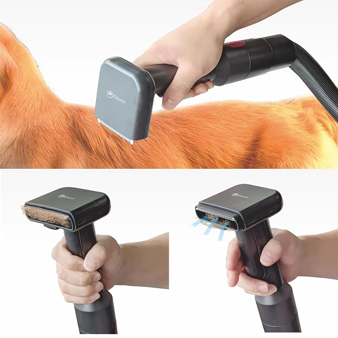 Pet Vacuum Grooming Brush Hair Comb Shedding Deshedding Attachment Tool - Image 5