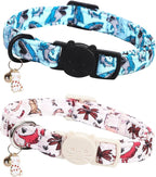 Cat Collar-2 Pack Collars Dinosaur & Shark Cat Collar Breakaway by BoboRainbow
