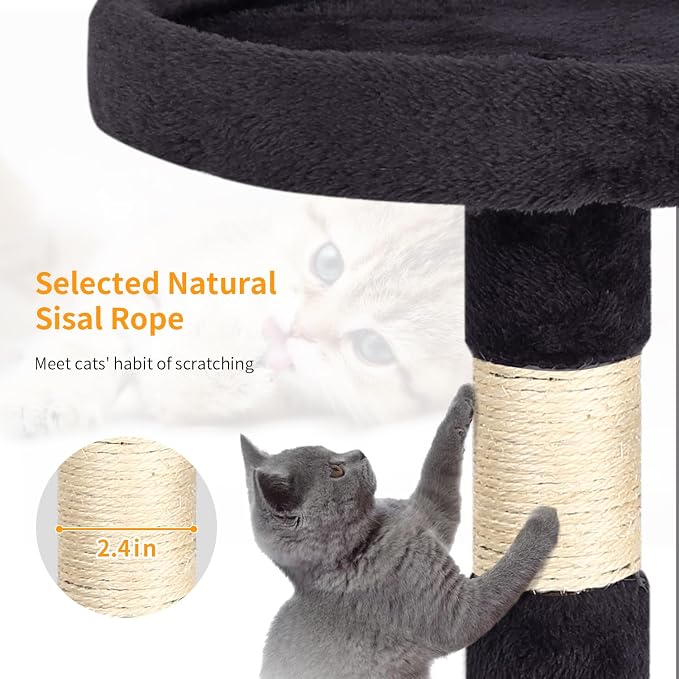 BestPet | 36" Cat Tree Tower | Dark Gray | Sturdy Multi-Level Cat Tree - Image 3