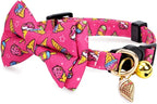 2 Pack Cotton Cat Collar with Bow Tie and Bell - Image 2
