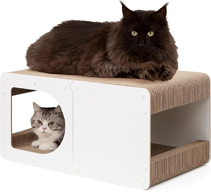 EHEYCIGA Cardboard Cat Scratcher House, 23-Inch Corrugated Cat Scratcher by EHEYCIGA