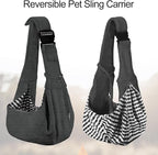PETLOFT Reversible Dog Cat Sling Carrier, Small Carrier, Adjustable Sling - Image 5