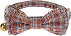 2 Pack Cotton Cat Collar, Removable Bowtie, Plaid Pattern, Safety Breakaway - Image 5