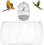 Bird Cage Seed Catcher, Adjustable White Bird Cage Net Birdcage Cover Skirt by Unknown