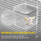 No Mess Automatic Bird Feeder, Transparent Seed Food Container, Bird Cage - Image 6