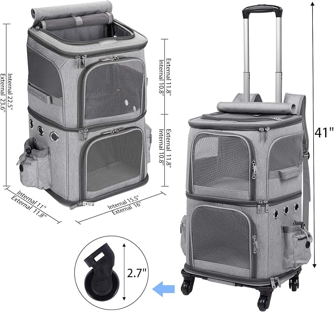 Extra Large Double-Compartment Pet Carrier Backpack - Image 6