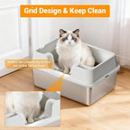 Stainless Steel Litter Box, XL Enclosed Cat Litter Boxes - Image 3